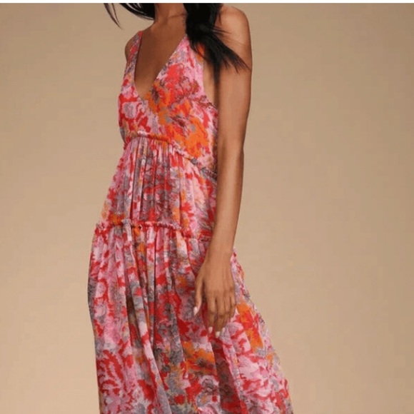 Free People Julianna Floral floaty maxi dress small - Picture 4 of 16